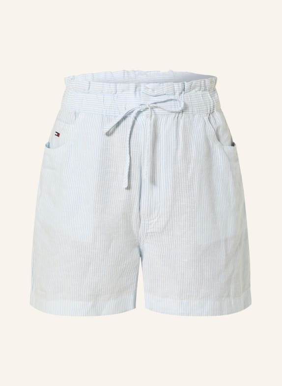 TOMMY JEANS Shorts with linen LIGHT BLUE / WHITE