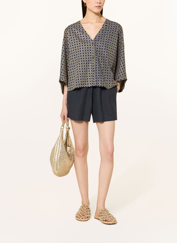 120%lino Linnen shorts DONKERBLAUW