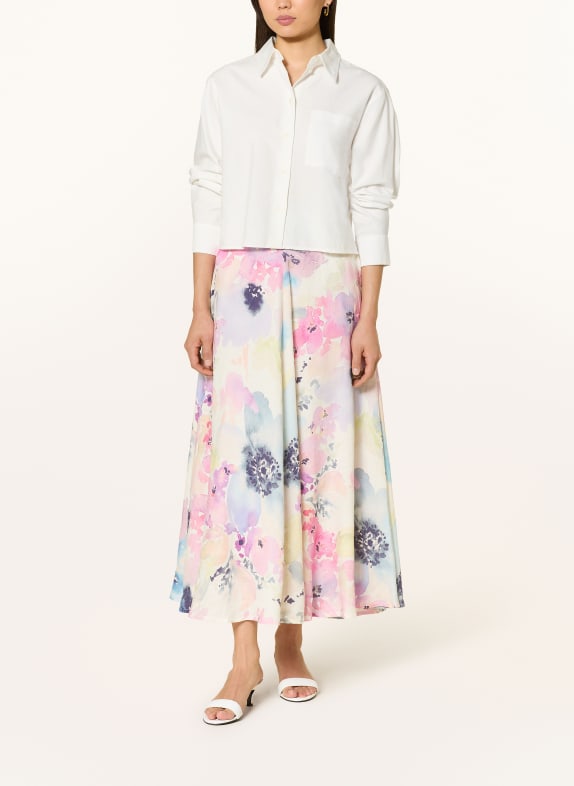 120%lino linnen rok PAARS / CRÈME / BLAUW