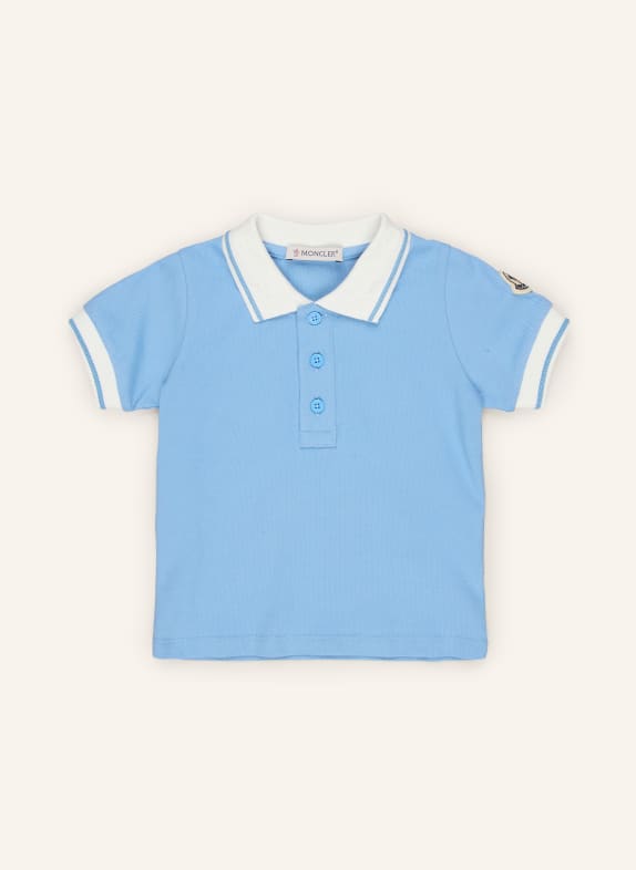 MONCLER enfant Koszulka polo z pikowanym wzorem JASNONIEBIESKI / BIAŁY