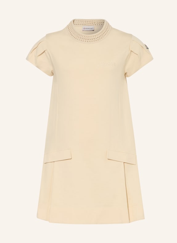 MONCLER enfant sukienka z dżerseju BEŻOWY