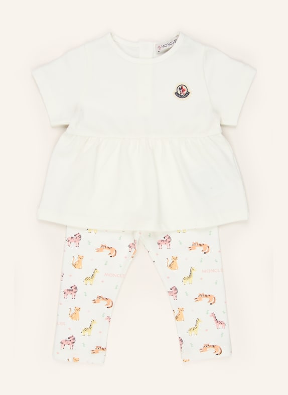 MONCLER enfant Zestaw: koszulka i legginsy BIAŁY / RÓŻOWY / ŻÓŁTY