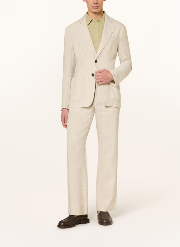 BARENA VENEZIA GIACCA BORGO slim fit colbert met linnen CRÈME