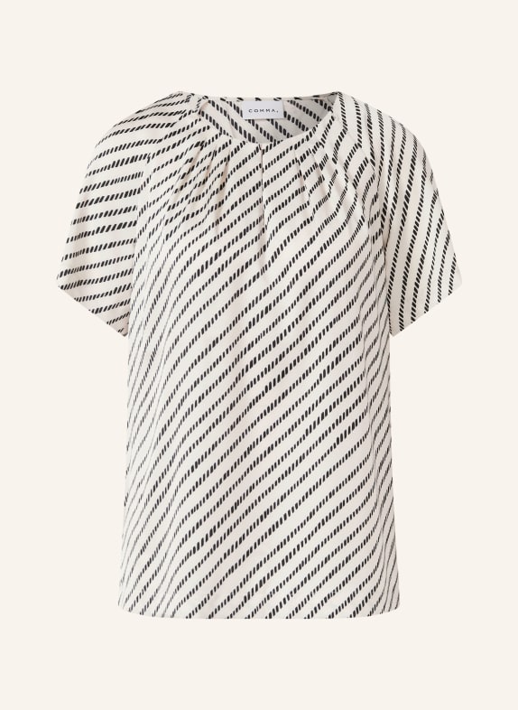 comma Satinová halenka KRÉMOVÁ / ČERNÁ