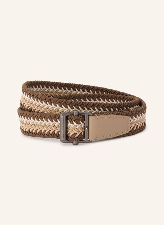 TOMMY HILFIGER braided belt DARK BLUE / DARK RED / WHITE