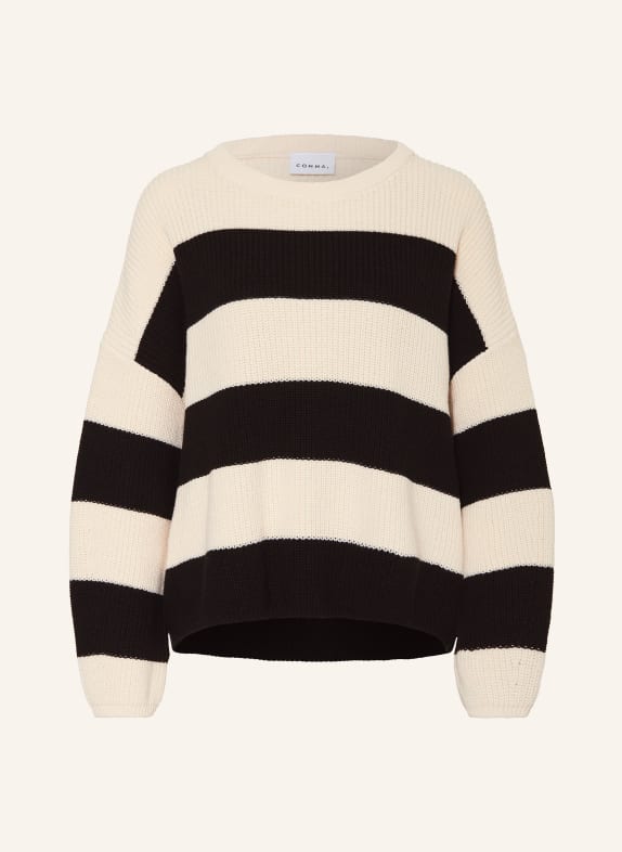 comma Pullover CREME / SCHWARZ