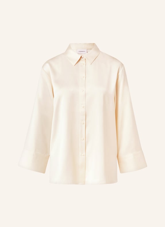 comma Satinová košile KRÉMOVÁ