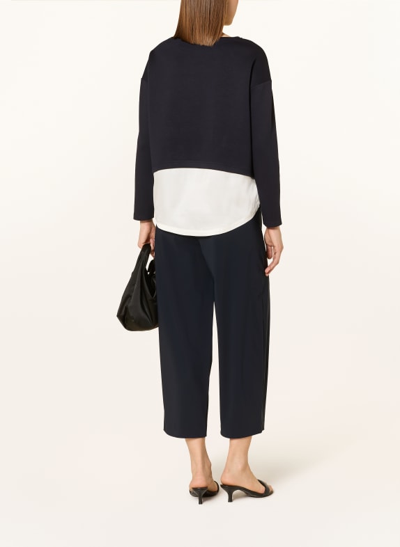 s.Oliver BLACK LABEL Sweatshirt in verschillende materialen DONKERBLAUW / WIT
