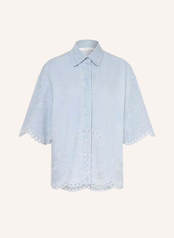 ZIMMERMANN Blusenshirt DAYLIGHT in Jeansoptik mit Lochspitze HELLBLAU