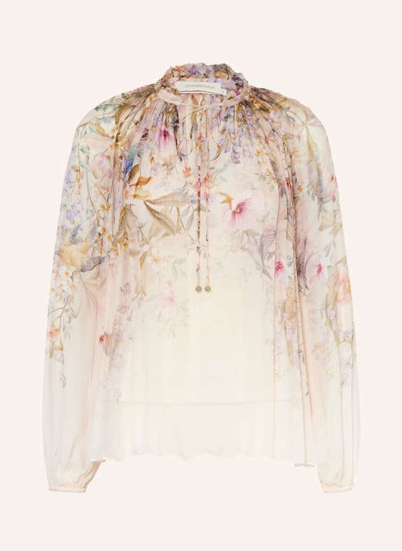 ZIMMERMANN Blusenshirt mit Rüschen ROSÉ / LILA / OLIV