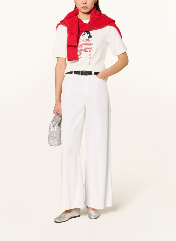 s.Oliver BLACK LABEL T-shirt met sierstenen WIT / ROOD / ZWART