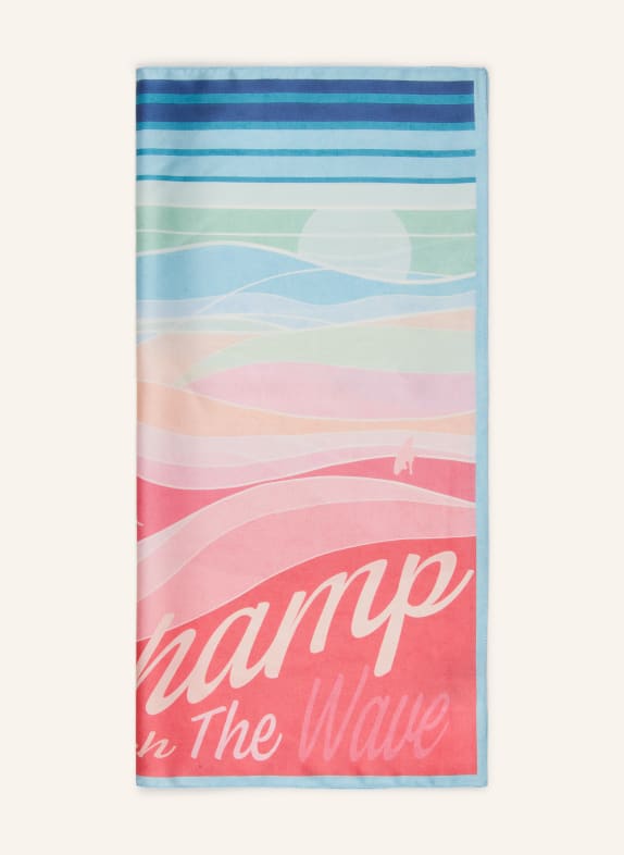 LONGCHAMP Seidentuch SUNSET WAVES HELLBLAU / HELLROT / MINT