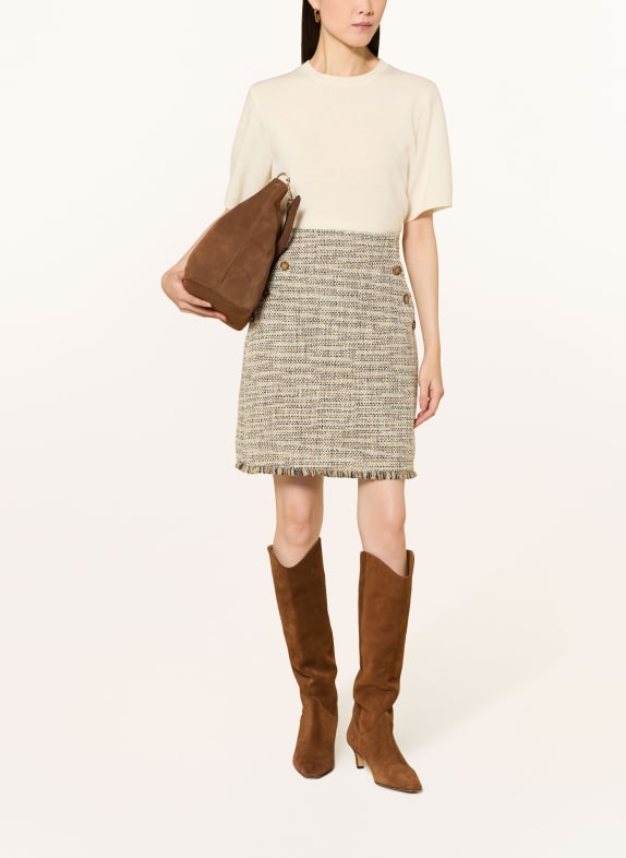 CINQUE Tweed rok CICLEA LICHTGROEN / ZWART