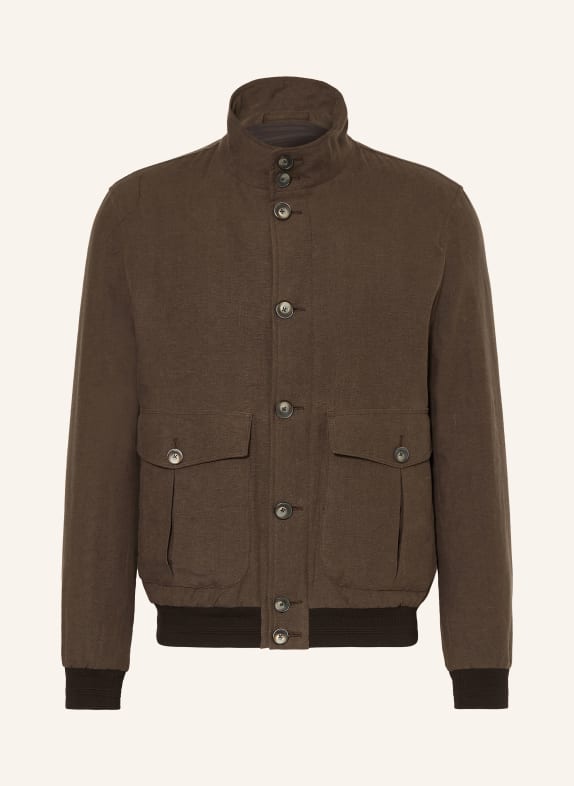 HERNO Leinenblouson DUNKELBRAUN