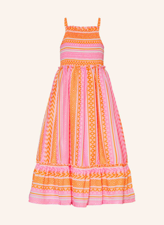 DANAMADE Kleid mit Rüschen ORANGE / ROSA / WEISS
