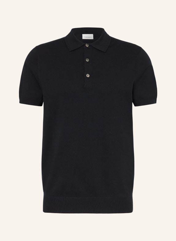 PROFUOMO Strick-Poloshirt SCHWARZ