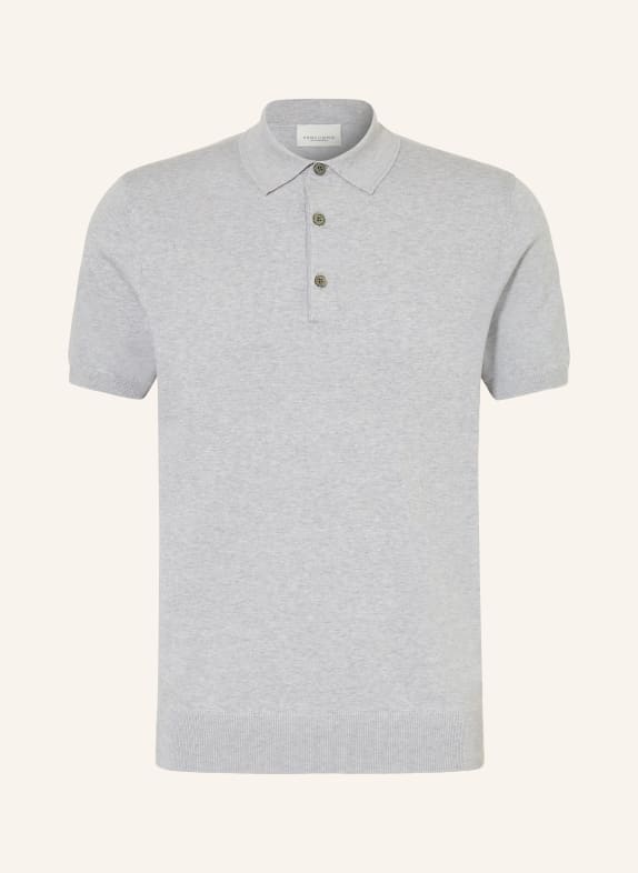 PROFUOMO Strick-Poloshirt HELLGRAU