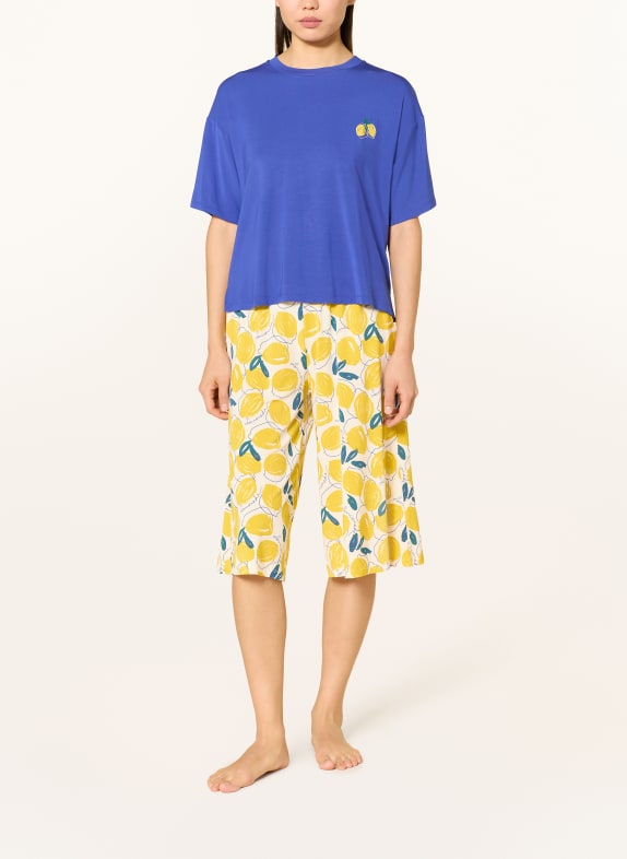 SCHIESSER 3/4-pyjama CASUAL FASHION DONKERBLAUW / DONKERGEEL