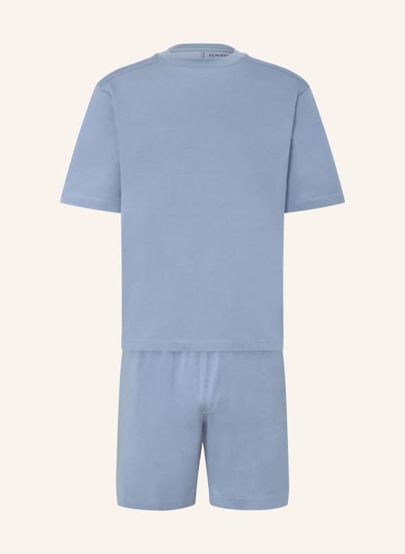 SCHIESSER Krótkie piżamy MODERN NIGHTWEAR SZARONIEBIESKI