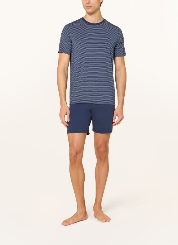 SCHIESSER Shorty-pyjamas LONG LIFE SOFT MÖRKBLÅ / VIT