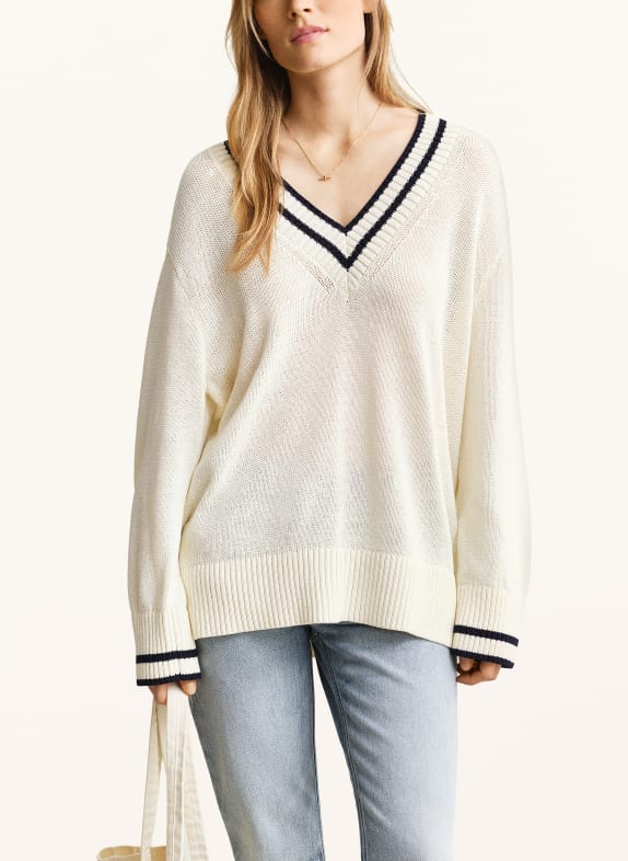 GANT trui CRÈME / DONKERBLAUW