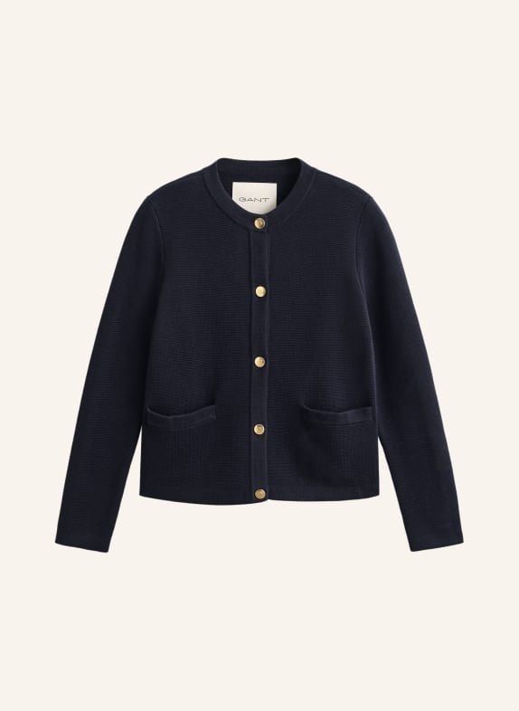 GANT Pletený kardigan TMAVĚ MODRÁ