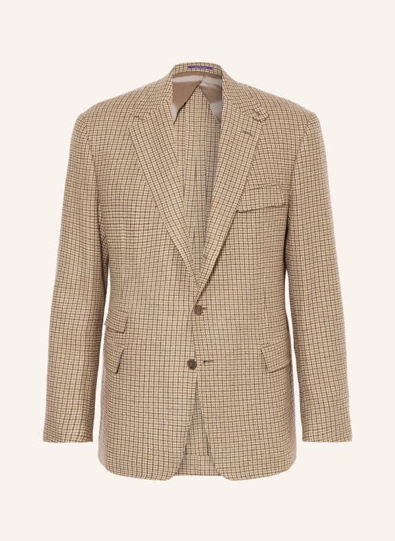 RALPH LAUREN PURPLE LABEL Sakko Regular Fit mit Cashmere BEIGE / DUNKELBRAUN / BRAUN