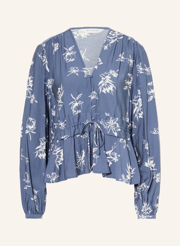 MSCH COPENHAGEN MSCHANDENA AMABELLA blouse with ruffles BLUE / WHITE