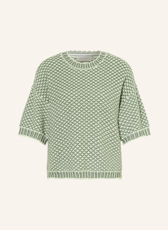 MSCH COPENHAGEN Knitted shirt MSCHCATINA PILLA DARK GREEN / LIGHT GREEN