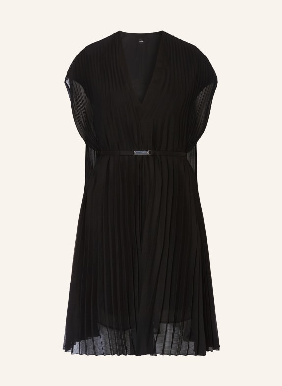 BOSS Cocktailkleid mit Plissees SCHWARZ
