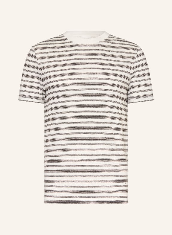 A.P.C. T-Shirt RAY aus Leinen ECRU / SCHWARZ