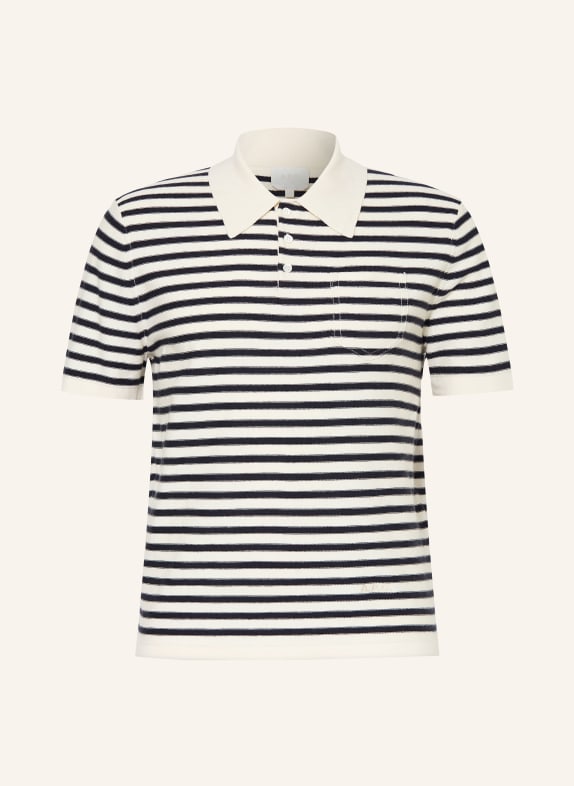 A.P.C. Strick-Poloshirt ELIOT ECRU / DUNKELBLAU