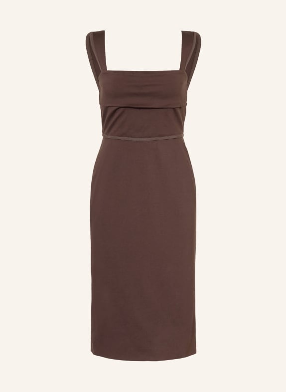 BOSS Jerseykleid DRAPERA DUNKELBRAUN