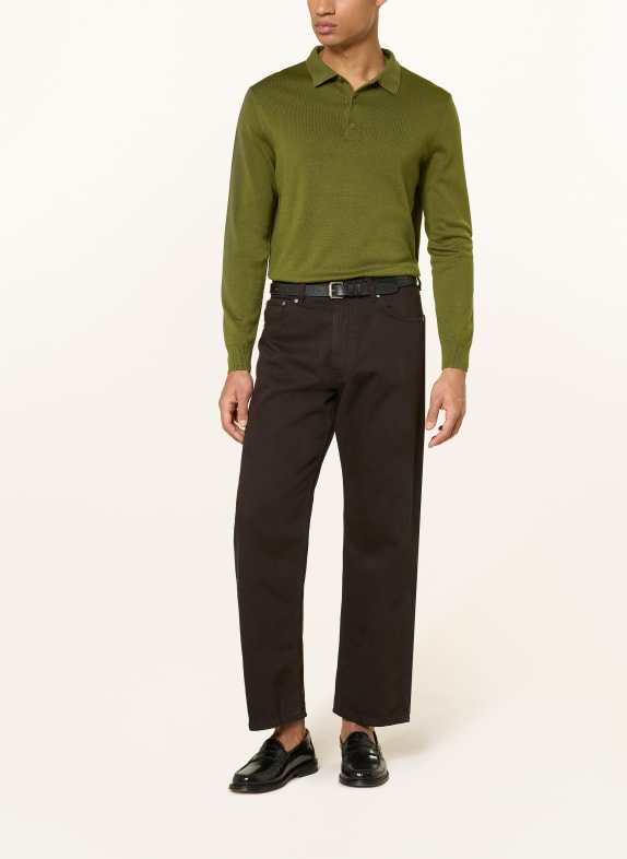 PAUL Gebreid poloshirt KAKI