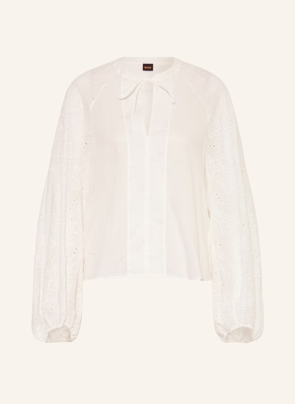 BOSS Chemisier BELVAST avec dentelle ajourée BLANC
