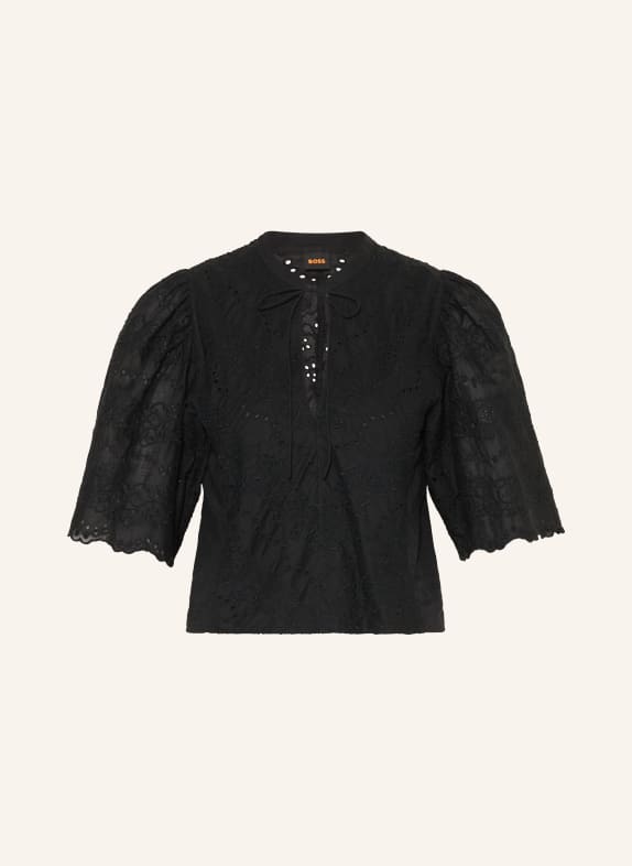 BOSS Blusenshirt BENVIA aus Lochspitze SCHWARZ
