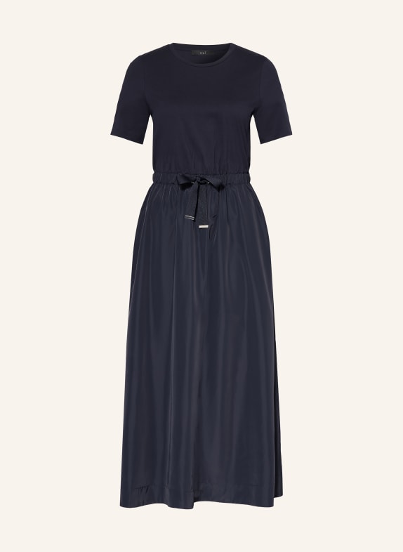 oui Šaty z kombinace materiálů TMAVĚ MODRÁ