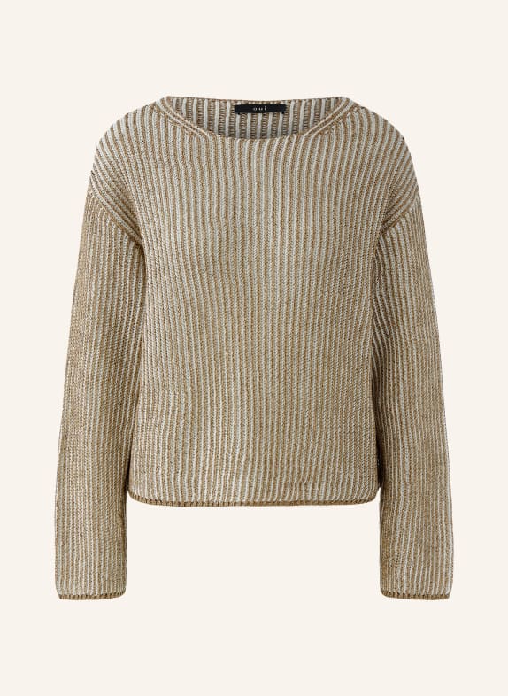 oui Svetr s třpytivou přízí SVĚTLE HNĚDÁ / ZLATÁ / BÍLÁ