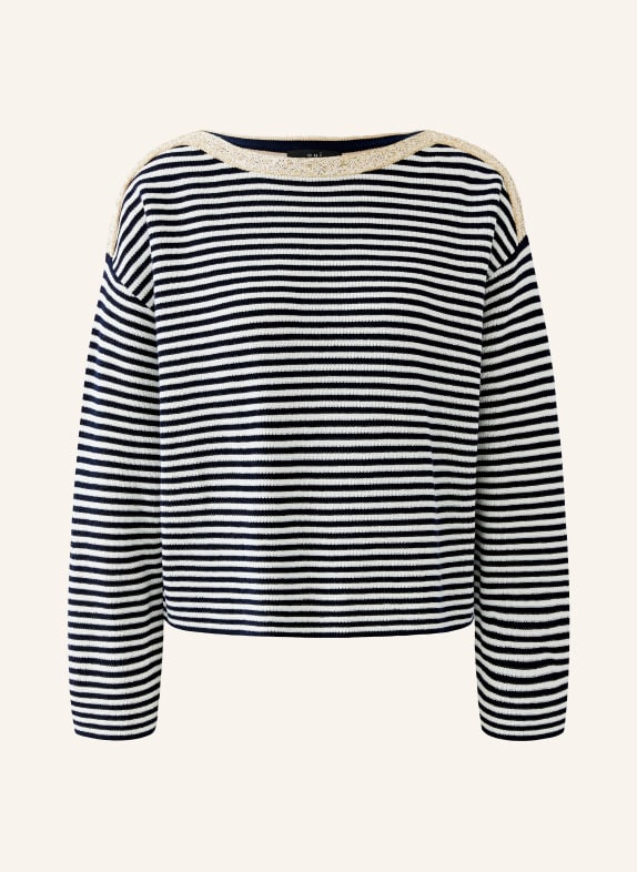 oui Sequin sweater DARK BLUE / WHITE