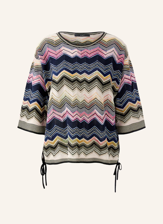 oui Svetr s 3/4 rukávy a třpytivou přízí TMAVĚ MODRÁ / RŮŽOVÁ