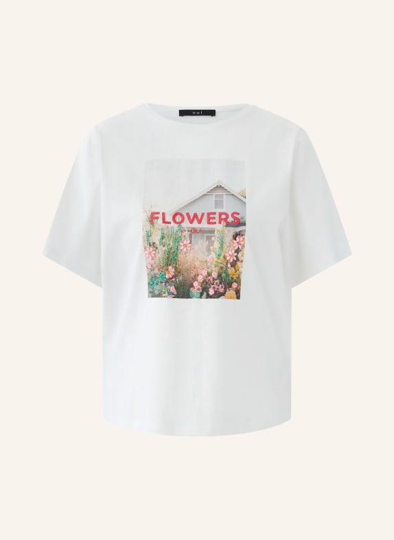 oui Tričko s ozdobnými korálky BÍLÁ