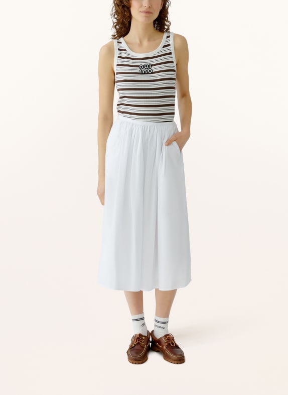 oui Top met sieradenparels BRUIN / WIT / ZWART