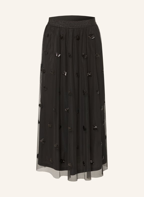 oui Tylová sukně s flitry ČERNÁ
