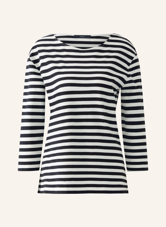 oui Tričko SOLEILA s 3/4 rukávem TMAVĚ MODRÁ / BÍLÁ