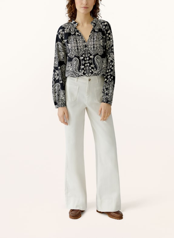 oui blouse ZWART / CRÈME