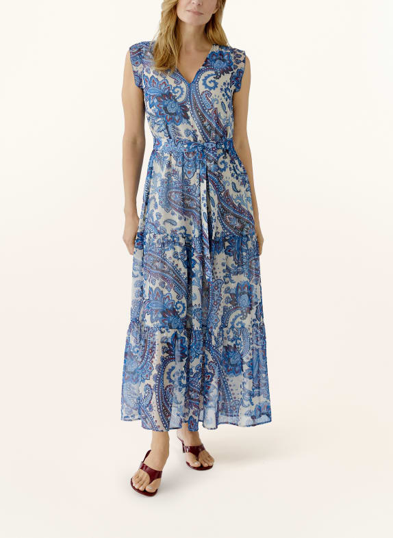 oui Kleid mit Glitzergarn BLAU / DUNKELROT / WEISS