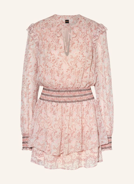 BOSS Kleid DARMIA mit Rüschen ROSÉ / ALTROSA / BLAUGRAU