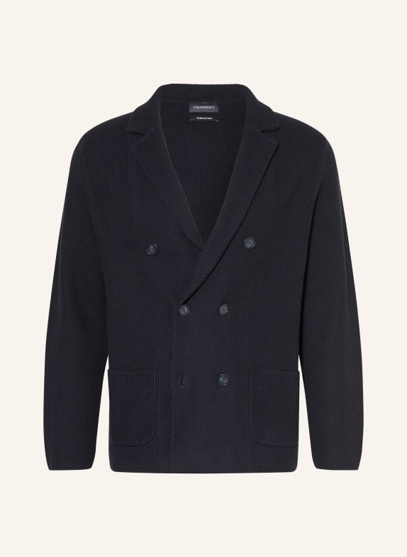STROKESMAN'S Pletené sako Regular Fit TMAVĚ MODRÁ