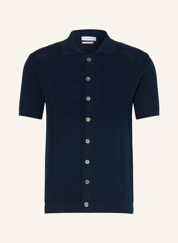 DANIELE FIESOLI Košile s krátkým rukávem Slim Fit TMAVĚ MODRÁ