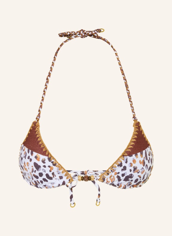 BANANA MOON COUTURE Trojúhelníkové bikiny BOSCO DUNARA BÍLÁ / BARVA RŮŽOVÉHO ZLATA / TMAVĚ ŠEDÁ